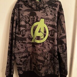 Marvel Avengers Graphic Hoodie for Boys- Black and Green